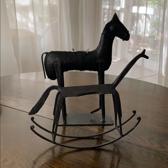 Other - Pair farmhouse-style black metal horses